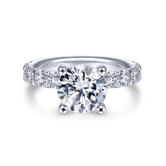 Gabriel - 14K White Gold Round Diamond Engagement Ring