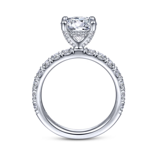 14K White Gold Round Diamond Engagement Ring