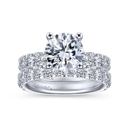 14K White Gold Round Diamond Engagement Ring