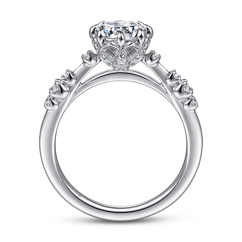 14K White Gold Round Diamond Engagement Ring