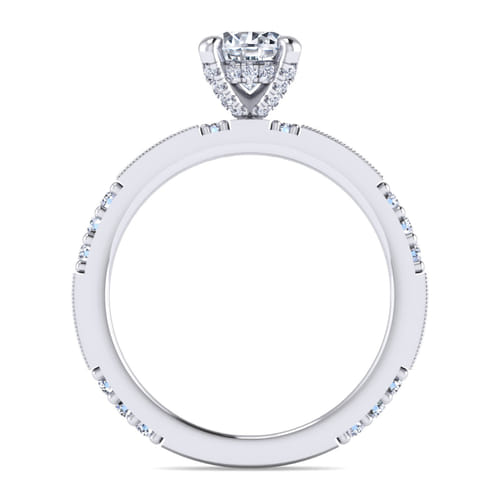 14K White Gold Round Diamond Engagement Ring
