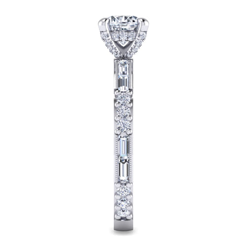 14K White Gold Round Diamond Engagement Ring