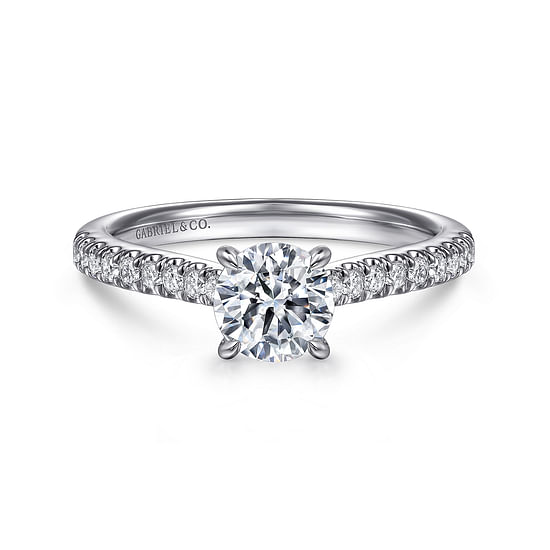 Gabriel - 14K White Gold Round Diamond Engagement Ring