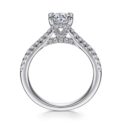 14K White Gold Round Diamond Engagement Ring