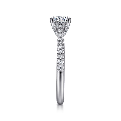 14K White Gold Round Diamond Engagement Ring
