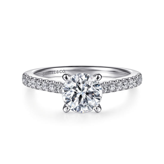 Gabriel - 14K White Gold Round Diamond Engagement Ring