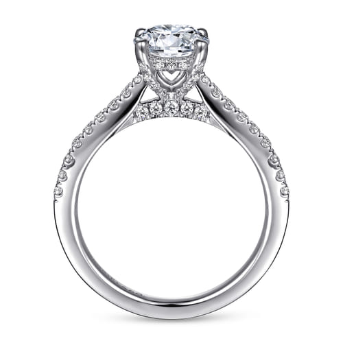 14K White Gold Round Diamond Engagement Ring