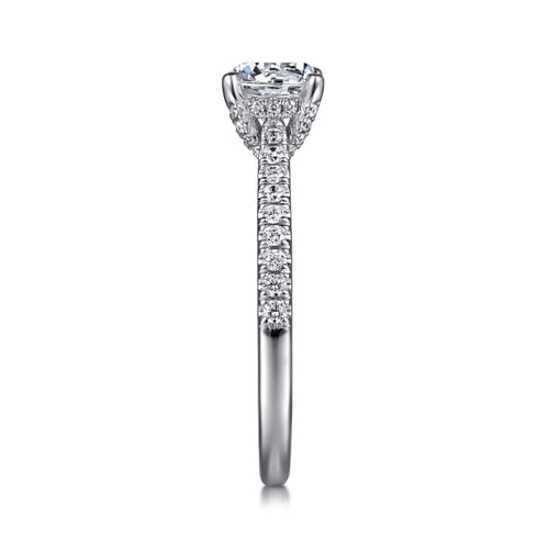 14K White Gold Round Diamond Engagement Ring