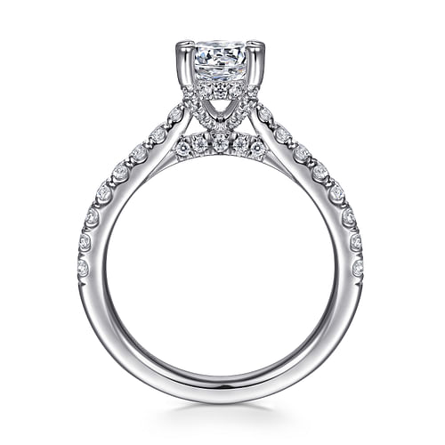 14K White Gold Round Diamond Engagement Ring