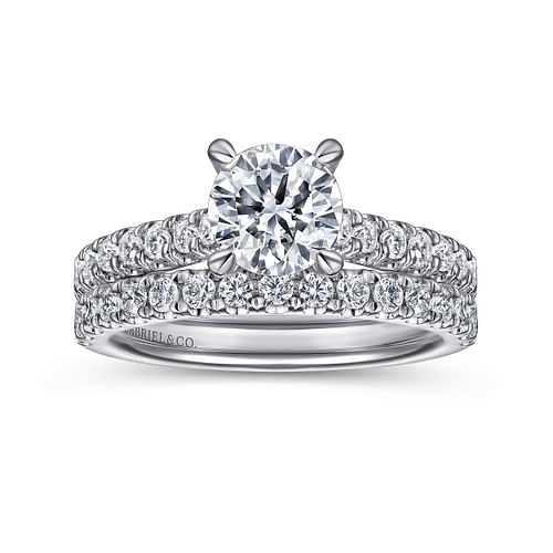 14K White Gold Round Diamond Engagement Ring