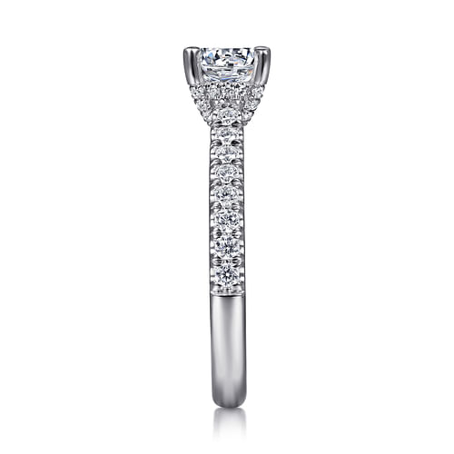 14K White Gold Round Diamond Engagement Ring