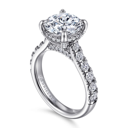14K White Gold Round Diamond Engagement Ring 14K White Gold Round Diamond Engagement Ring