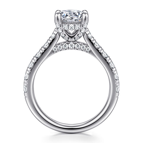 14K White Gold Round Diamond Engagement Ring