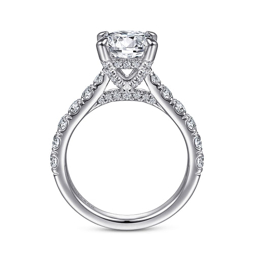 14K White Gold Round Diamond Engagement Ring