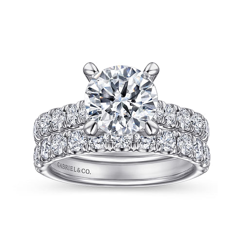 14K White Gold Round Diamond Engagement Ring