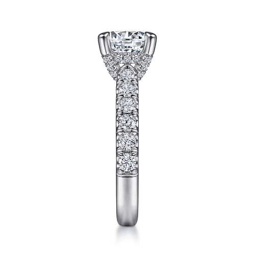 14K White Gold Round Diamond Engagement Ring