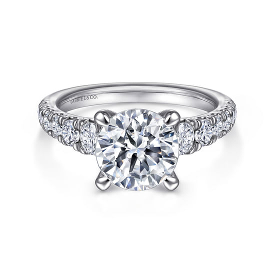 Gabriel - 14K White Gold Round Diamond Engagement Ring