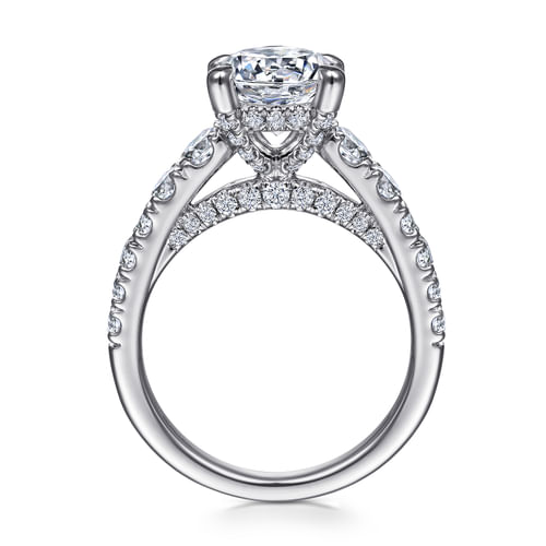 14K White Gold Round Diamond Engagement Ring