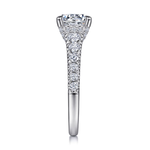 14K White Gold Round Diamond Engagement Ring
