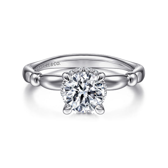 Gabriel - 14K White Gold Round Diamond Engagement Ring