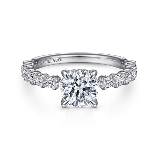 Gabriel - 14K White Gold Round Diamond Engagement Ring
