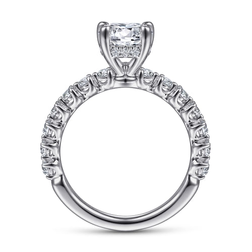 14K White Gold Round Diamond Engagement Ring