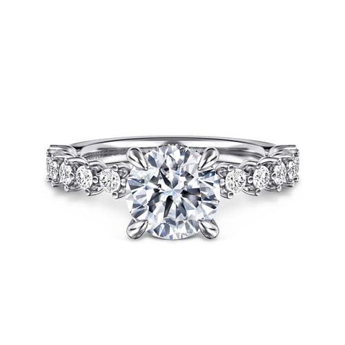 14K White Gold Round Diamond Engagement Ring