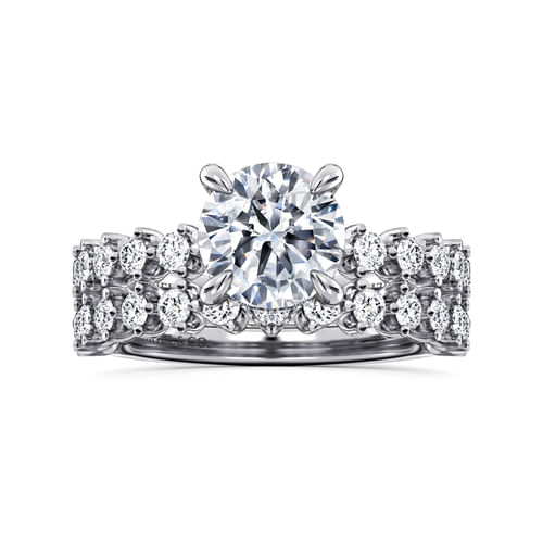 14K White Gold Round Diamond Engagement Ring
