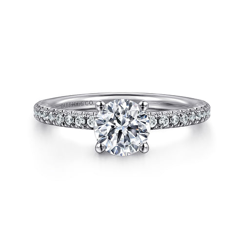 14K White Gold Round Diamond Engagement Ring