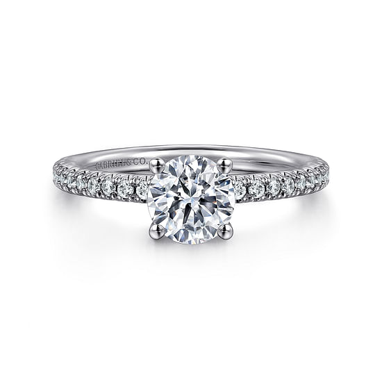 Gabriel - 14K White Gold Round Diamond Engagement Ring