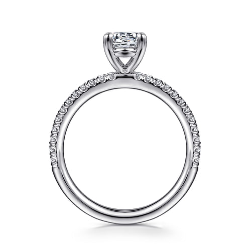 14K White Gold Round Diamond Engagement Ring