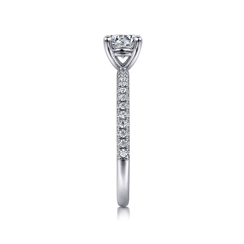 14K White Gold Round Diamond Engagement Ring