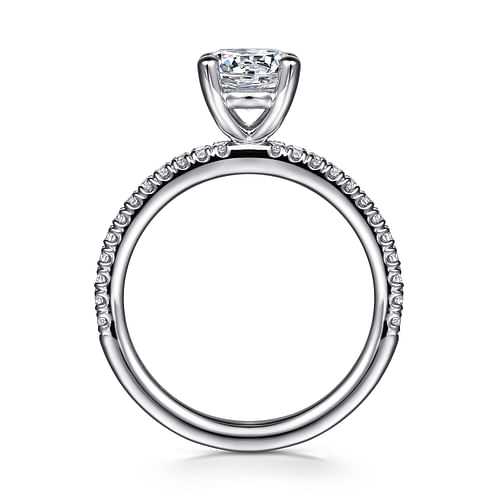 14K White Gold Round Diamond Engagement Ring