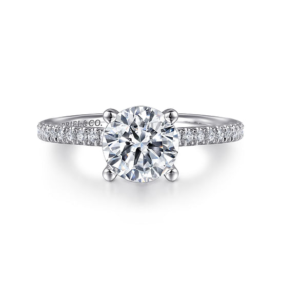 Gabriel - 14K White Gold Round Diamond Engagement Ring