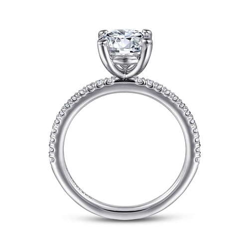 14K White Gold Round Diamond Engagement Ring