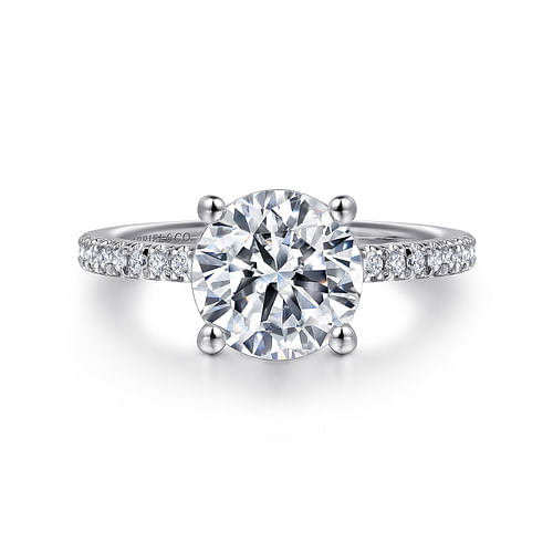 14K White Gold Round Diamond Engagement Ring