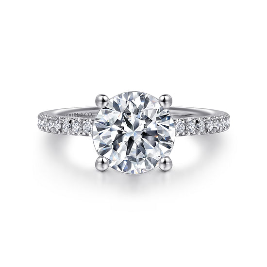 Gabriel - 14K White Gold Round Diamond Engagement Ring