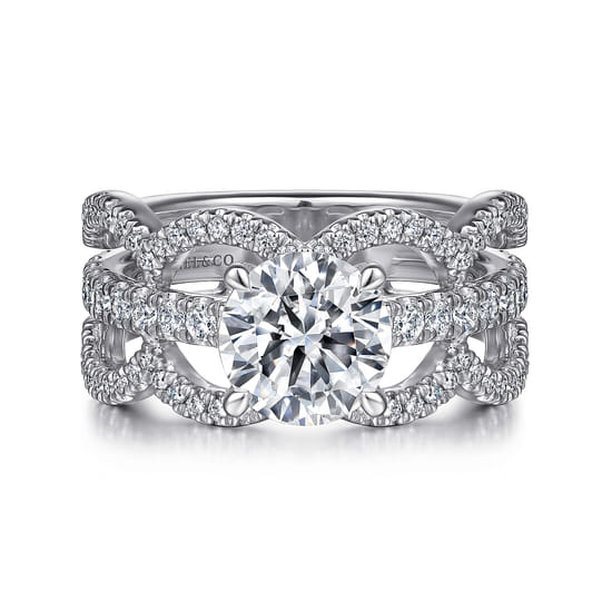 Gabriel - 14K White Gold Round Diamond Engagement Ring Gabriel - 14K White Gold Round Diamond Engagement Ring