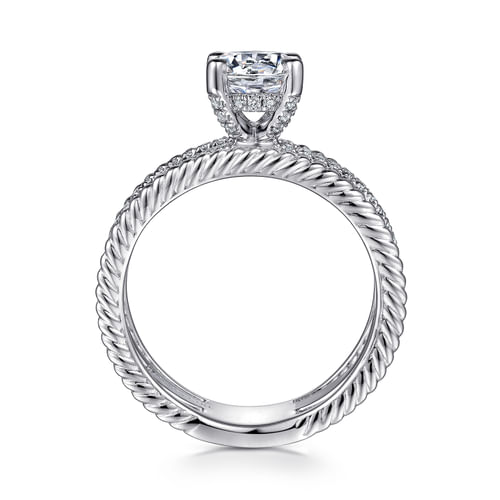 14K White Gold Round Diamond Engagement Ring