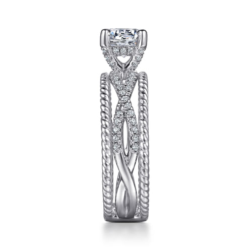 14K White Gold Round Diamond Engagement Ring