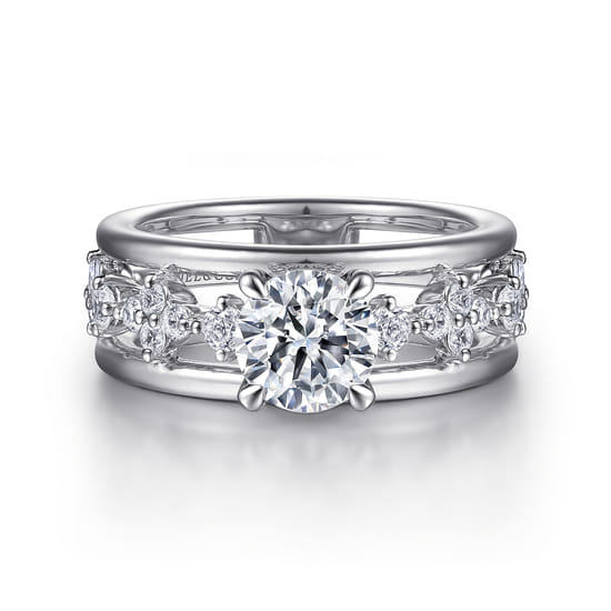 Gabriel - 14K White Gold Round Diamond Engagement Ring Gabriel - 14K White Gold Round Diamond Engagement Ring