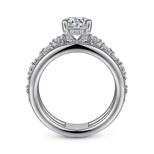 14K White Gold Round Diamond Engagement Ring