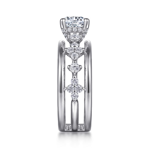 14K White Gold Round Diamond Engagement Ring