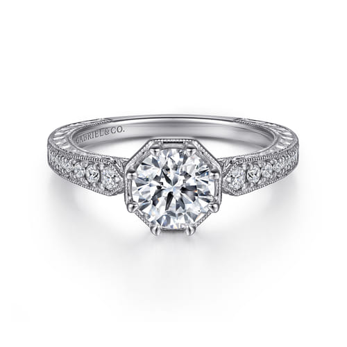14K White Gold Round Diamond Engagement Ring 14K White Gold Round Diamond Engagement Ring