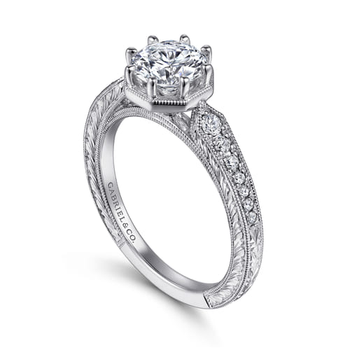 14K White Gold Round Diamond Engagement Ring 14K White Gold Round Diamond Engagement Ring