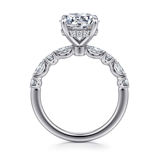 14K White Gold Round Diamond Engagement Ring