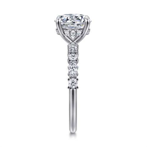 14K White Gold Round Diamond Engagement Ring