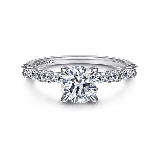 Gabriel - 14K White Gold Round Diamond Engagement Ring