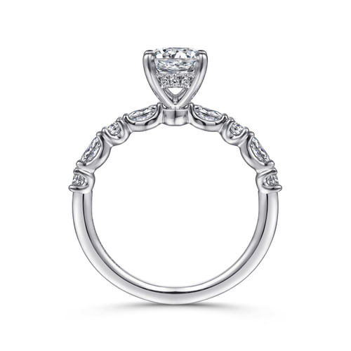 14K White Gold Round Diamond Engagement Ring
