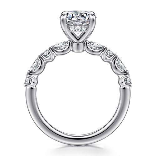 14K White Gold Round Diamond Engagement Ring